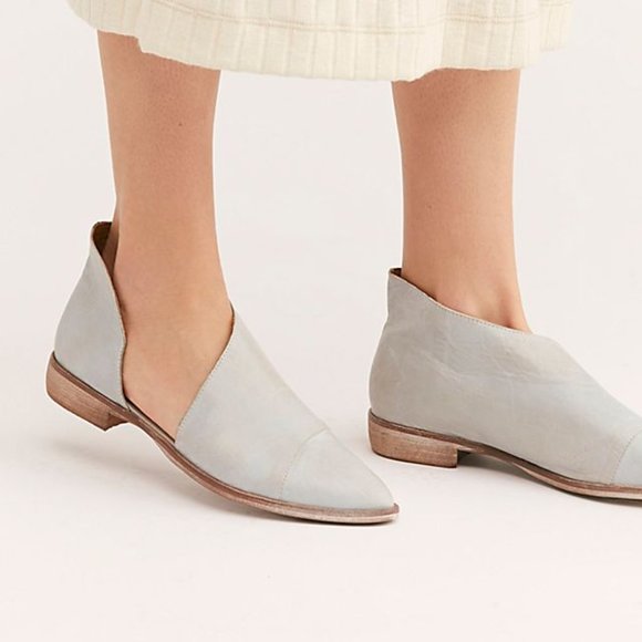 Free People Shoes - Free People Royale Leather Flat Dove Grey Sz.38